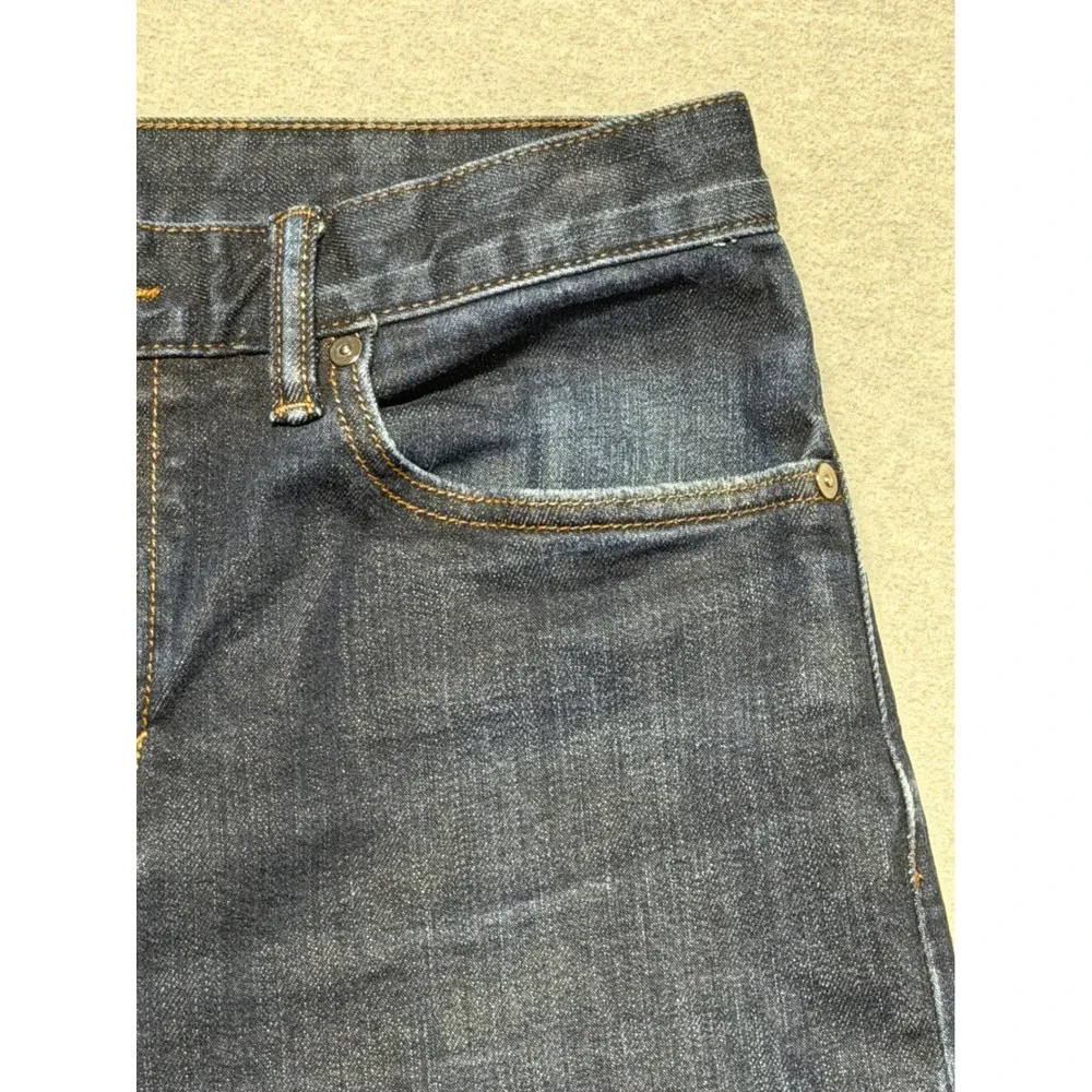 Banana Republic Mens Straight‎ Fit Dark Wash Indigo Stretch Jeans 30x32